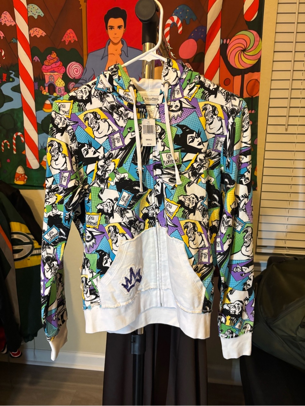Disney Parks Villains Zip Hoodie - White, Green, Purple, Blue, Yellow, Black - Picture 2 of 3